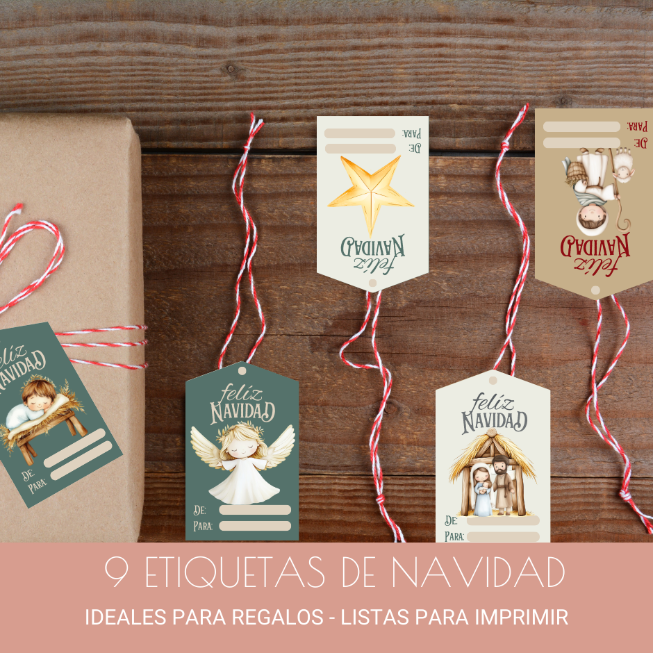 Etiquetas imprimibles (Pack de 9) - Belén