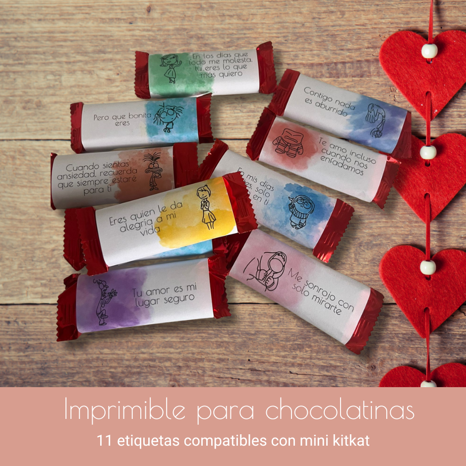 Imprimibles para Chocolatinas - Edición “Del Revés”