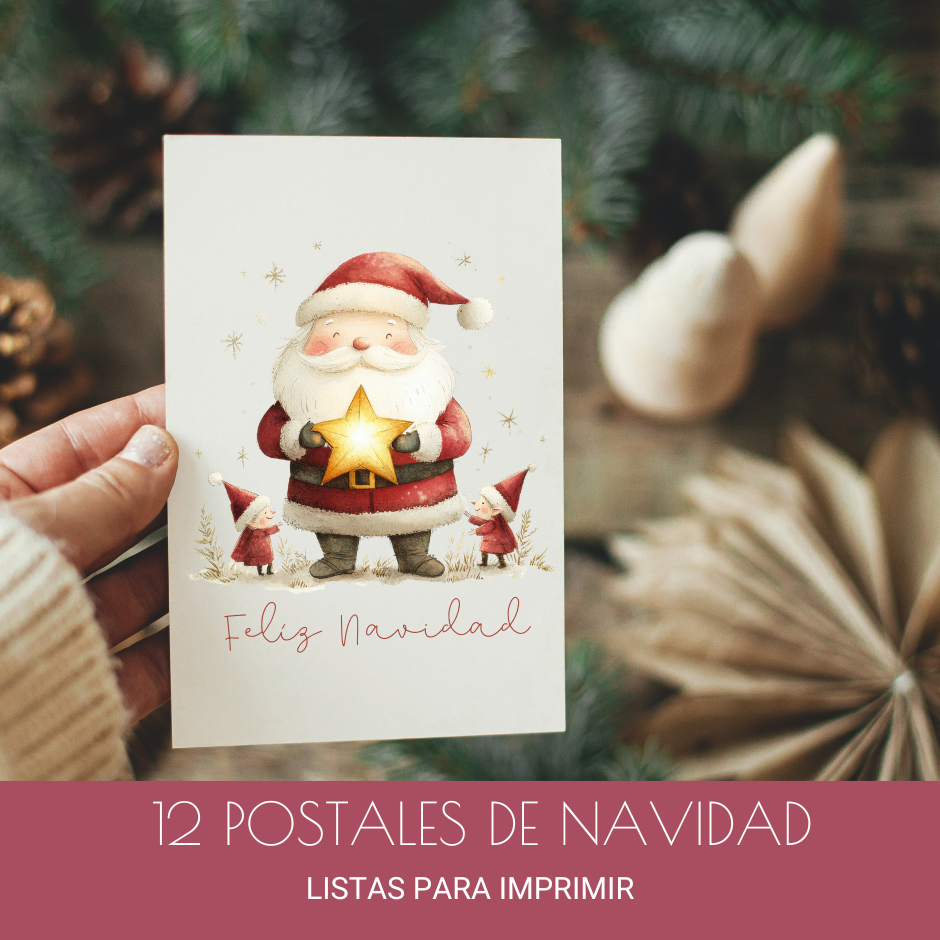 Postales imprimibles (Pack de 12) - Navidad