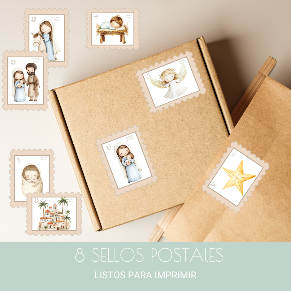 Sellos postales del Belén para imprimir